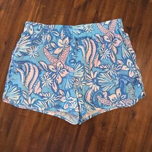Lilly Pulitzer Boca Chica Shorts Amalfi Blue Sound The Sirens print Size Large